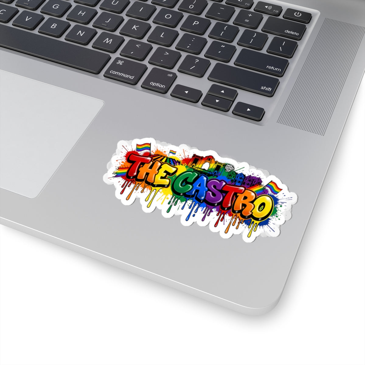 The Castro Rainbow Graffiti Sticker — Pride Kiss-Cut Sticker (The Castro)