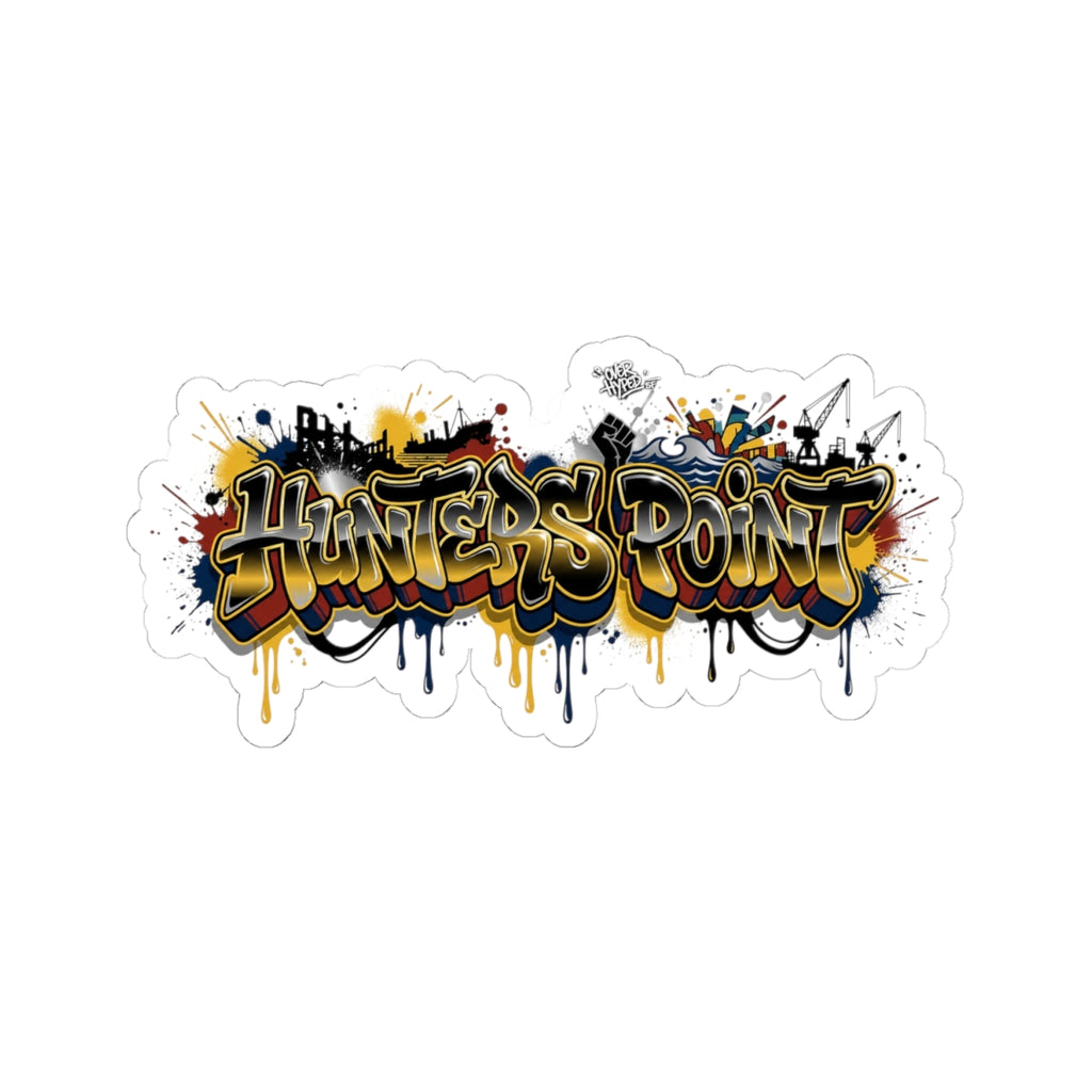 Kiss-Cut Sticker — 'Hunters Point' Graffiti Logo Sticker (Urban Street Art Laptop Decal)