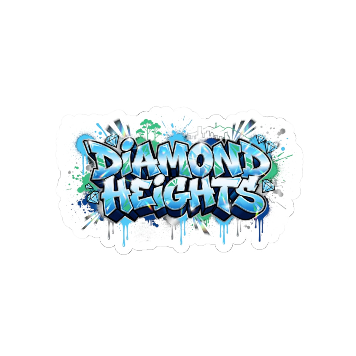 Diamond Heights Graffiti Sticker — Urban Street Art Kiss-Cut Decal