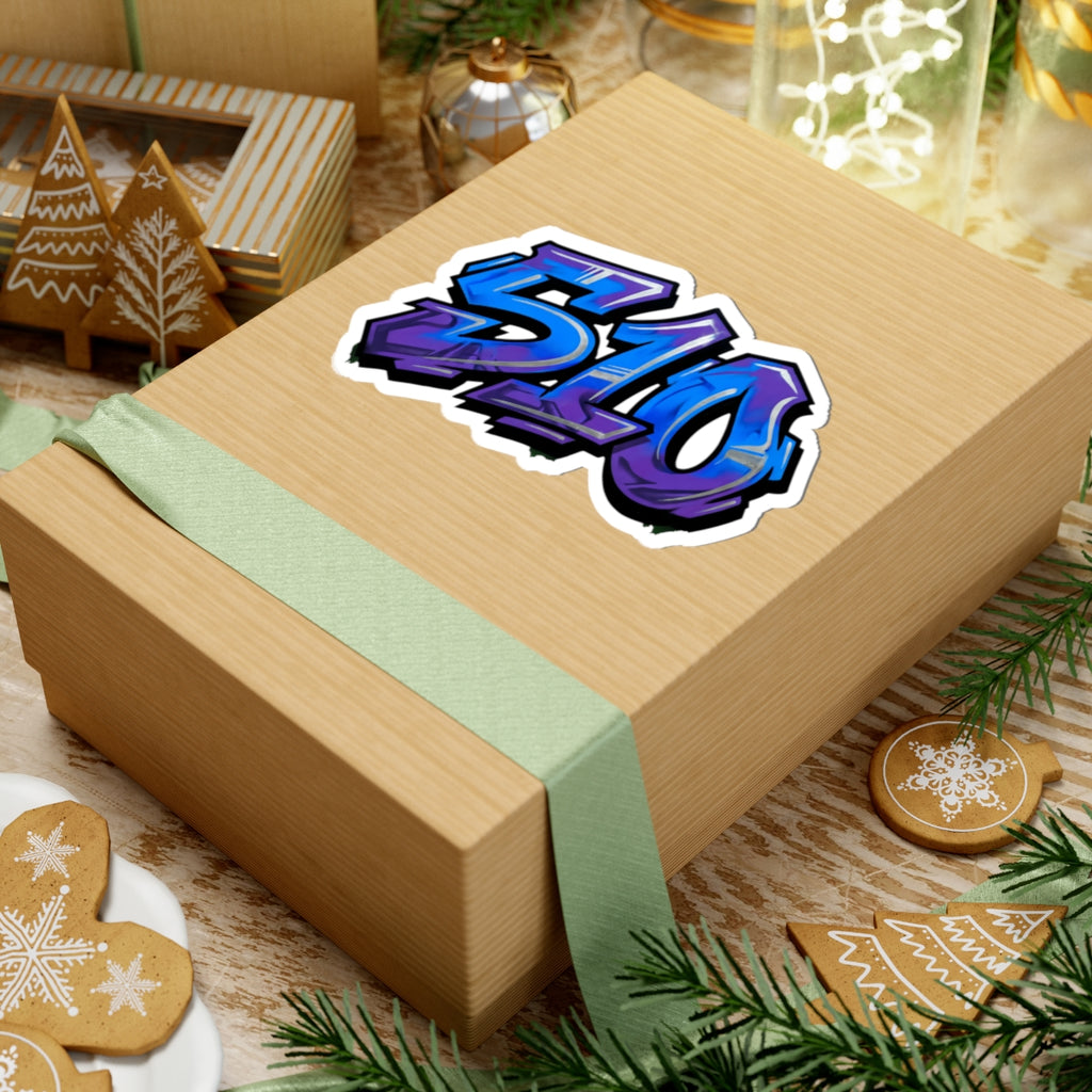 510 Graffiti Sticker — Blue Purple Urban Laptop Decal