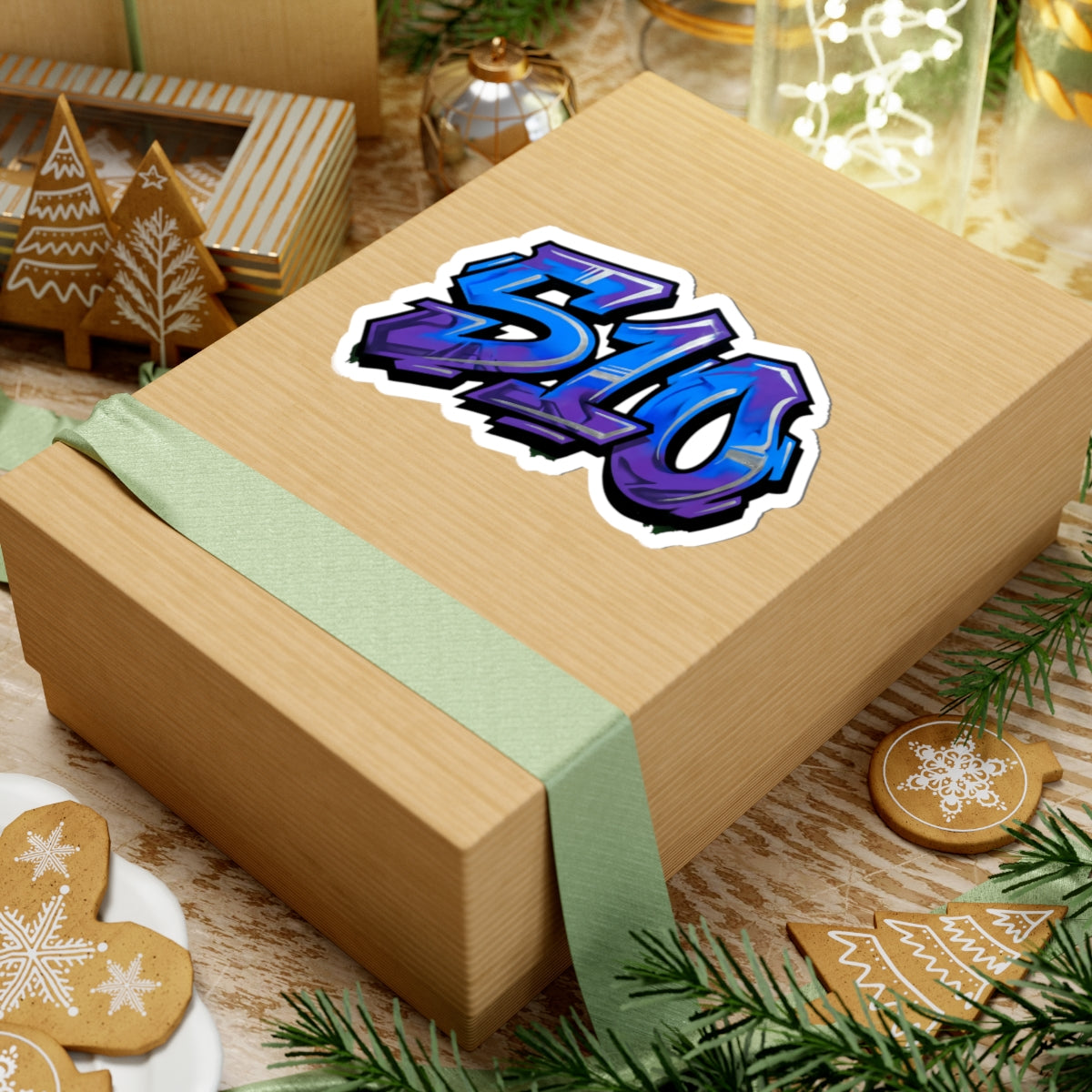 510 Graffiti Sticker — Blue Purple Urban Laptop Decal