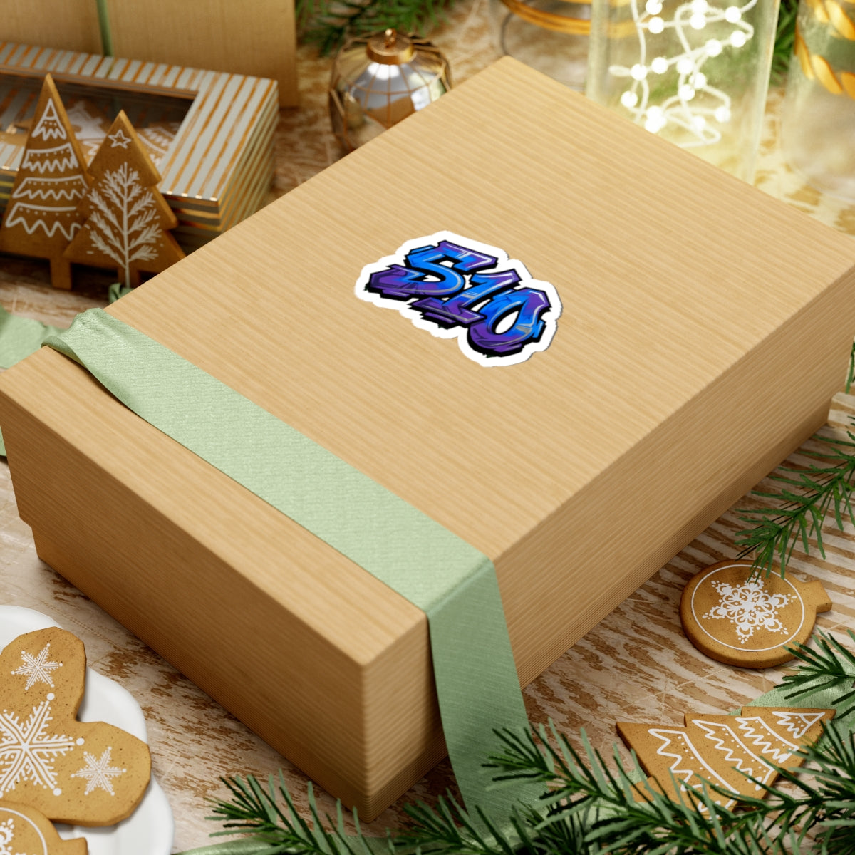 510 Graffiti Sticker — Blue Purple Urban Laptop Decal