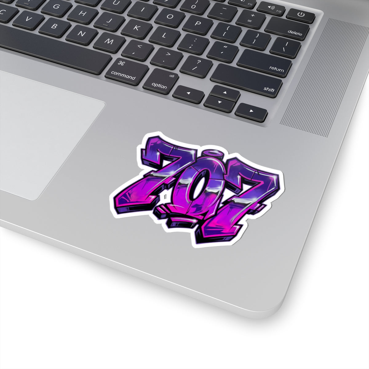 707 Graffiti Sticker — Purple Street Art Kiss-Cut Decal for Laptops & Skateboards