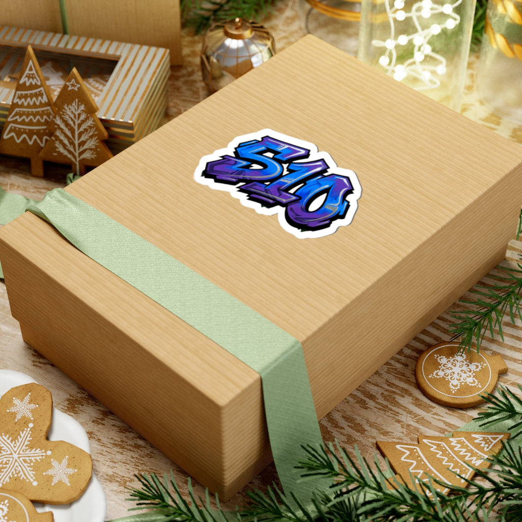 510 Graffiti Sticker — Blue Purple Urban Laptop Decal