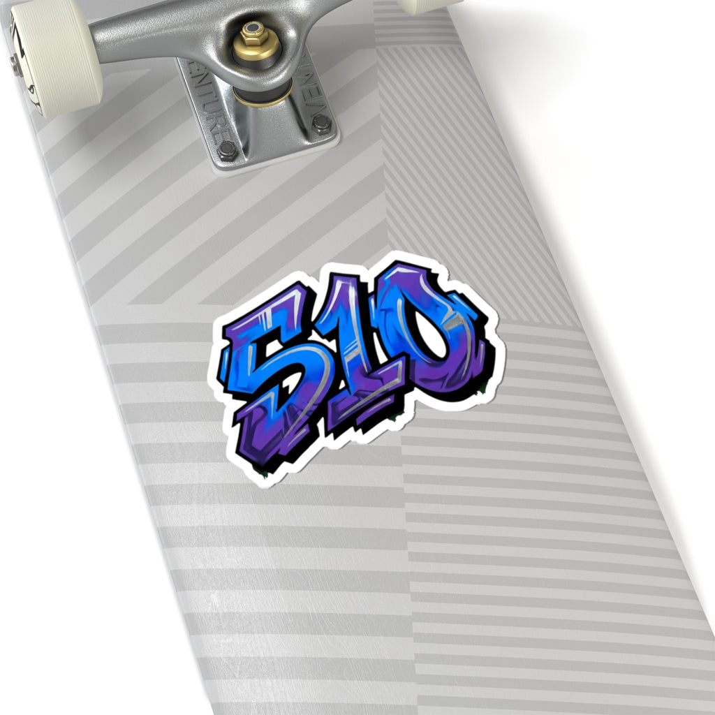 510 Graffiti Sticker — Blue Purple Urban Laptop Decal