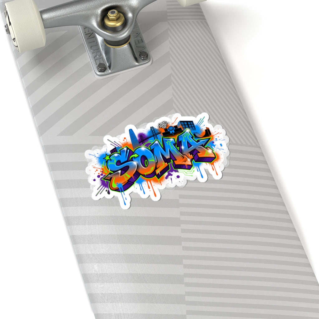SOMA South of Market Graffiti Kiss-Cut Sticker — Colorful Urban Street Art Decal