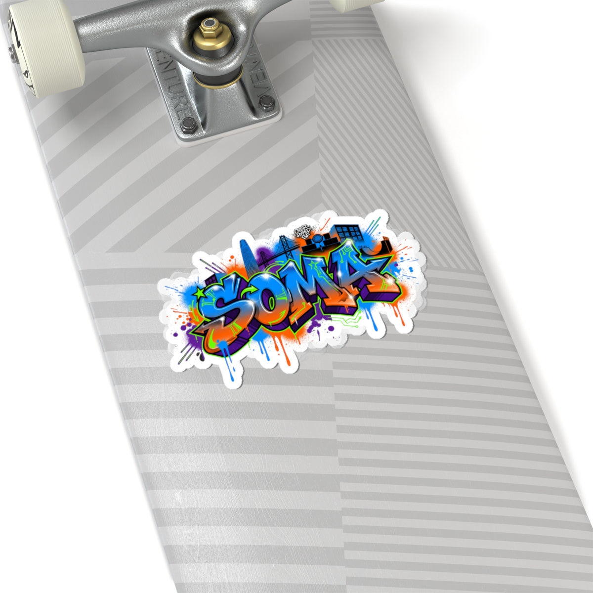 SOMA South of Market Graffiti Kiss-Cut Sticker — Colorful Urban Street Art Decal