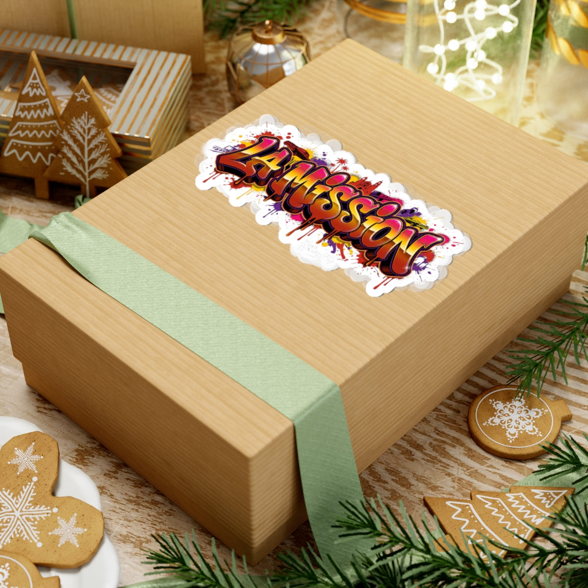 LA Mission Graffiti Sticker — Colorful Kiss-Cut Vinyl Decal