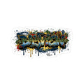 Bayview Graffiti Kiss-Cut Sticker — Urban Street Art Laptop Decal