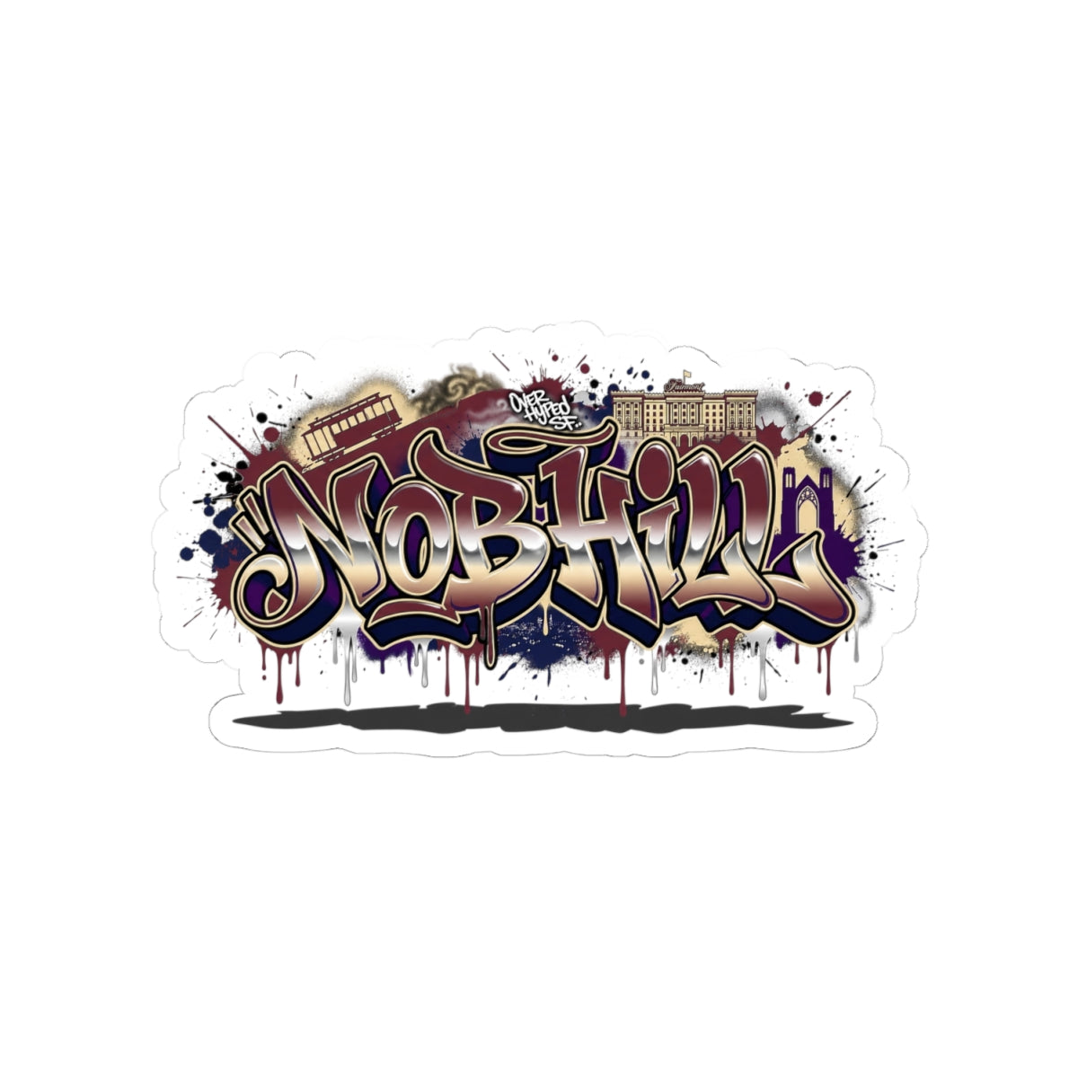Graffiti 'Nobhill' Kiss-Cut Sticker — Urban Street Art Laptop Decal