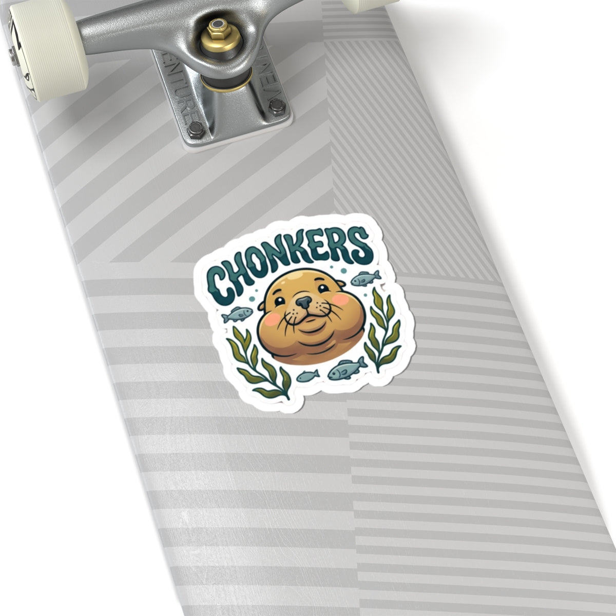Chonkers Face Kiss-Cut Sticker — Cute Marine Animal Laptop Decal