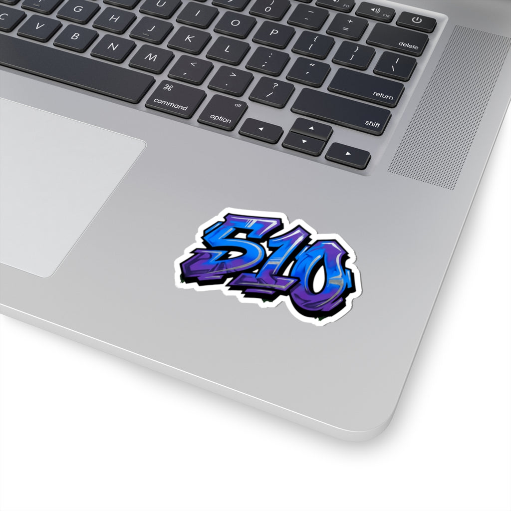 510 Graffiti Sticker — Blue Purple Urban Laptop Decal