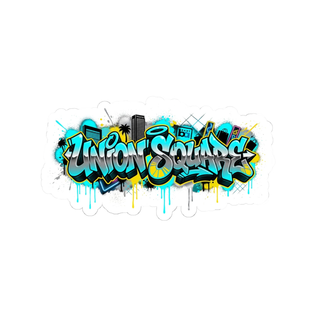 Graffiti 'Union Square' Kiss-Cut Sticker — Urban Street Art Laptop Decal