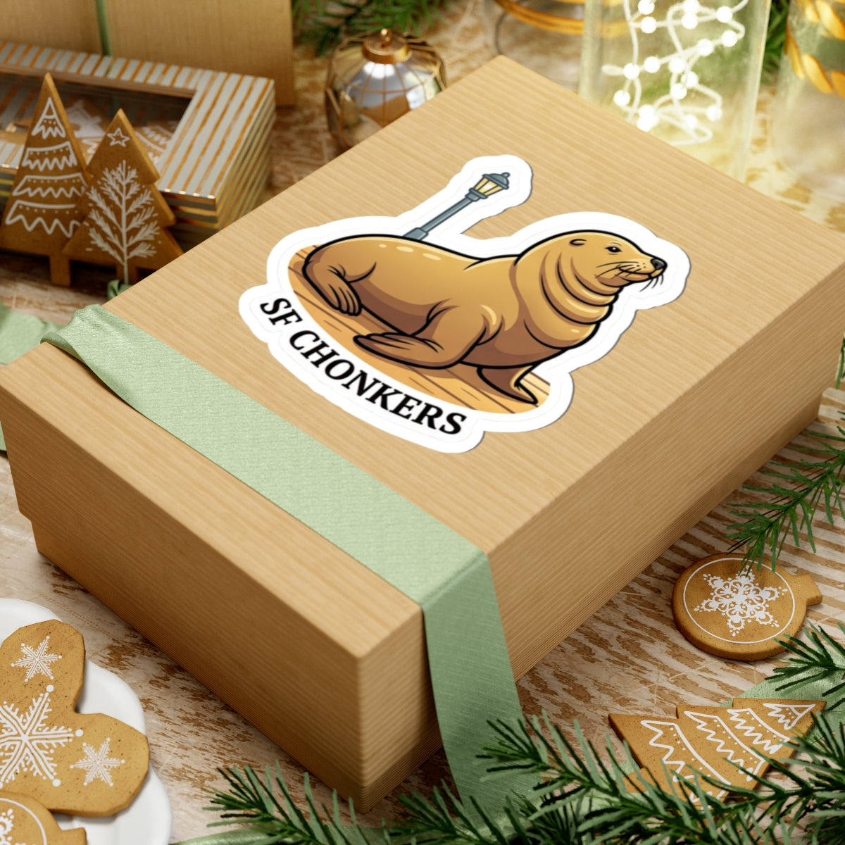 SF Chonkers Seal Sticker — Cute San Francisco Sea Lion Vinyl Decal (Kiss-Cut)