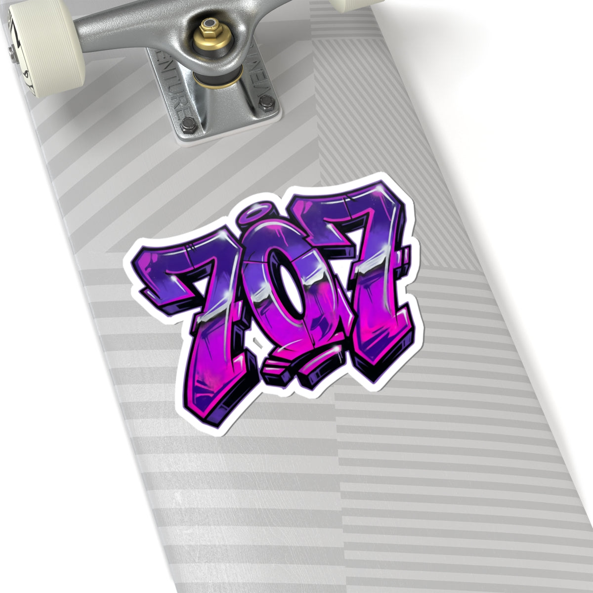 707 Graffiti Sticker — Purple Street Art Kiss-Cut Decal for Laptops & Skateboards