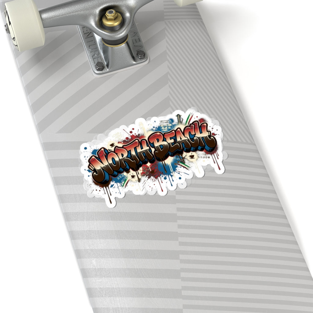 North Beach Graffiti Sticker — Kiss-Cut Waterproof Laptop Decal