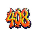408 Graffiti Number Sticker — Urban Laptop & Skateboard Decal