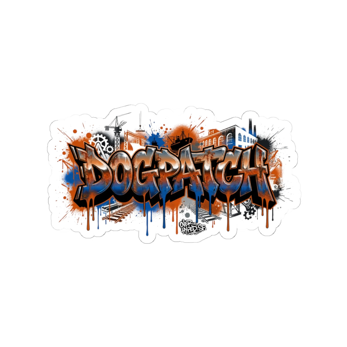 Dogpatch Graffiti Sticker — Urban Street Art Kiss-Cut Sticker