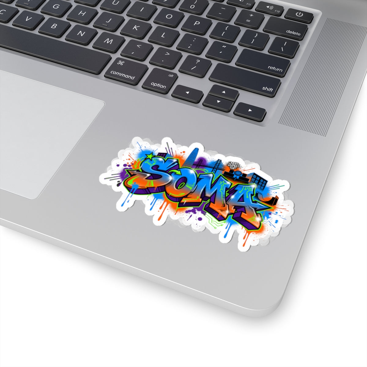 SOMA South of Market Graffiti Kiss-Cut Sticker — Colorful Urban Street Art Decal