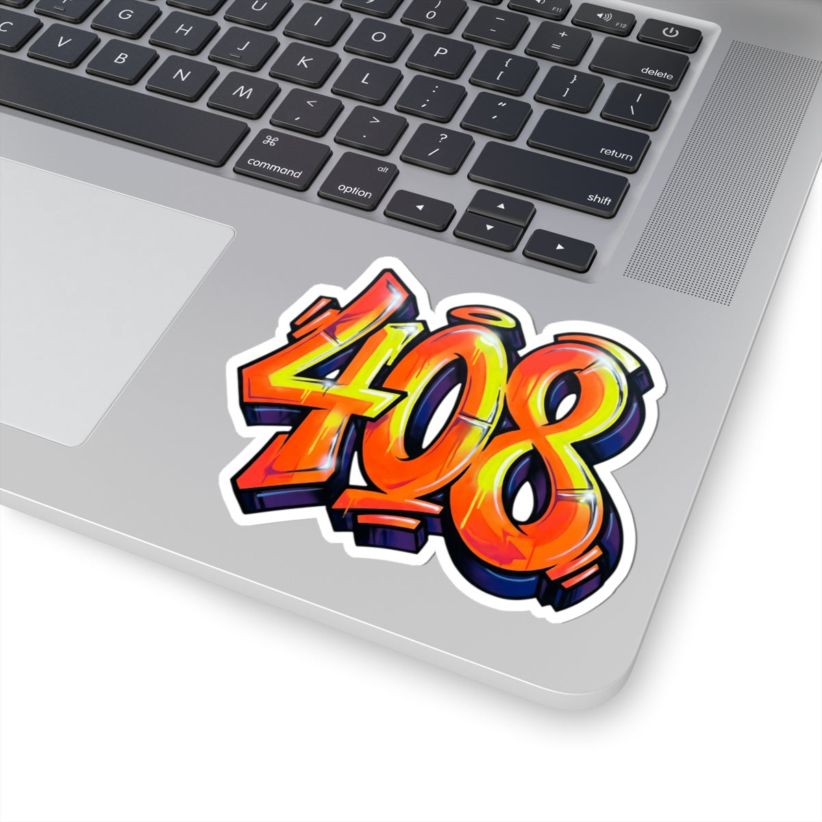 408 Graffiti Number Sticker — Urban Laptop & Skateboard Decal