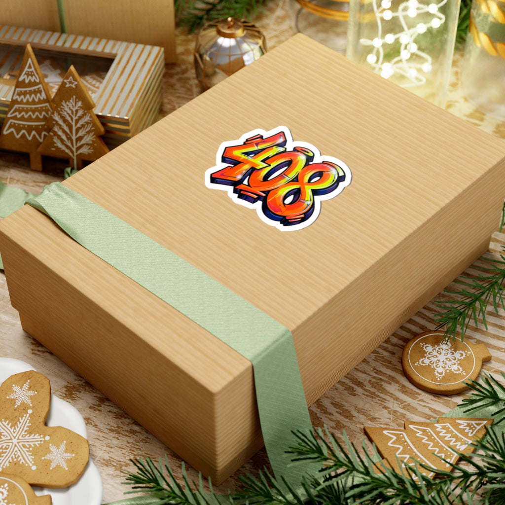 408 Graffiti Number Sticker — Urban Laptop & Skateboard Decal