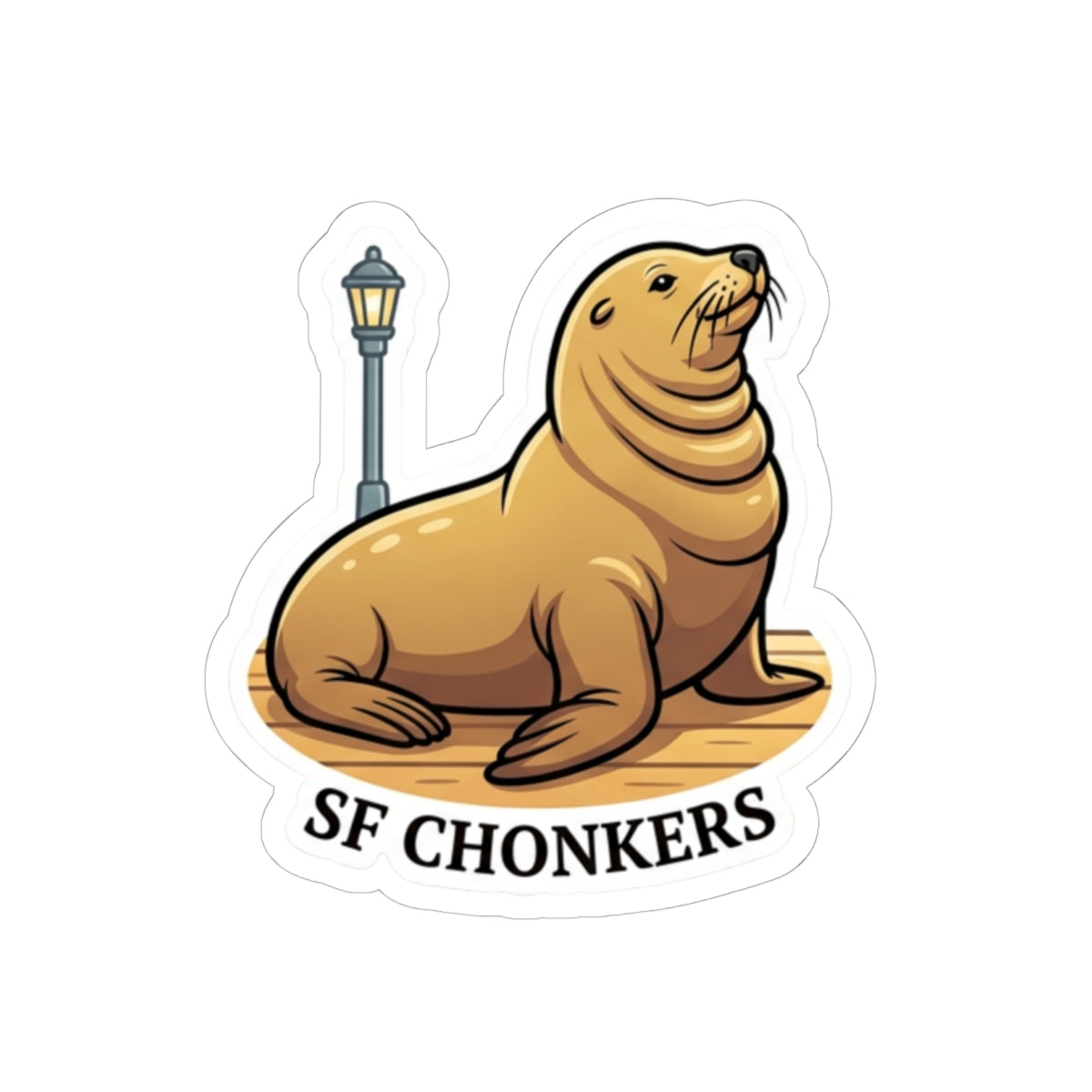 SF Chonkers Seal Sticker — Cute San Francisco Sea Lion Vinyl Decal (Kiss-Cut)