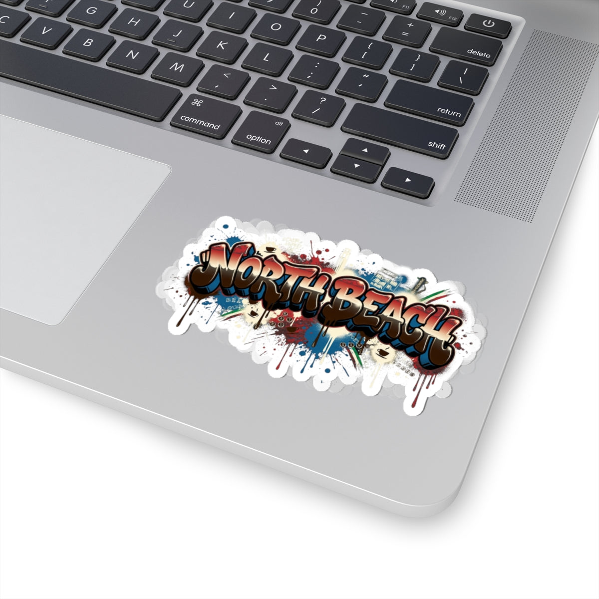 North Beach Graffiti Sticker — Kiss-Cut Waterproof Laptop Decal