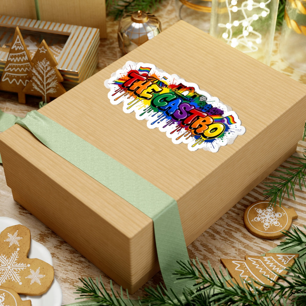 The Castro Rainbow Graffiti Sticker — Pride Kiss-Cut Sticker (The Castro)