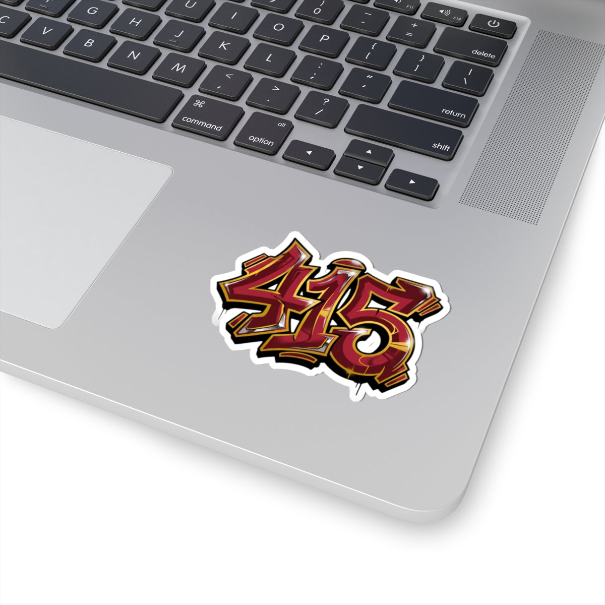 415 Graffiti Sticker — Red & Gold Street Art Decal