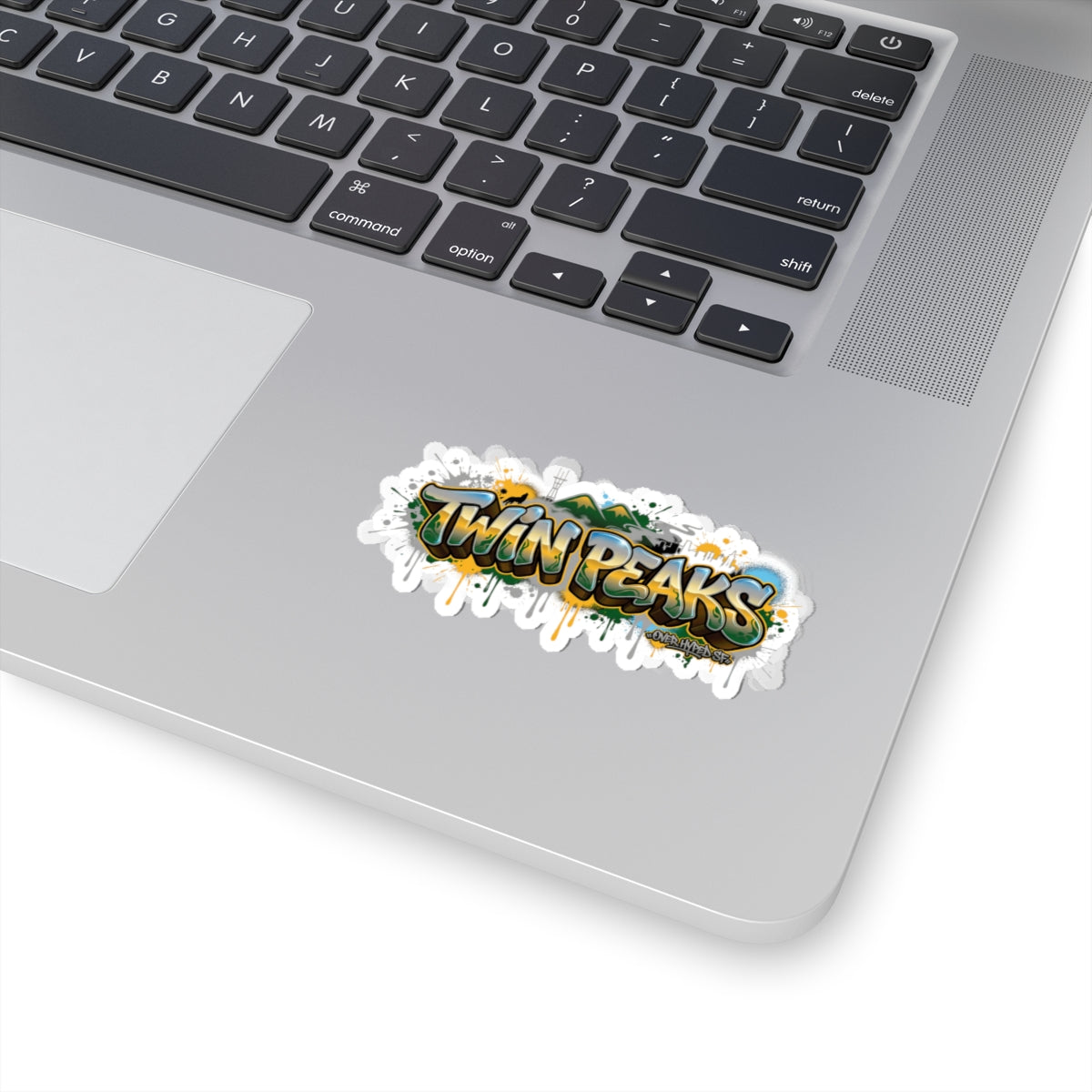Twin Peaks Graffiti Kiss-Cut Sticker — Retro Mountain Street Art Decal