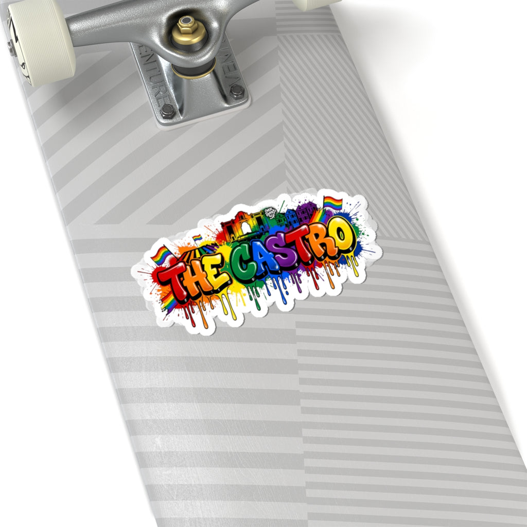The Castro Rainbow Graffiti Sticker — Pride Kiss-Cut Sticker (The Castro)