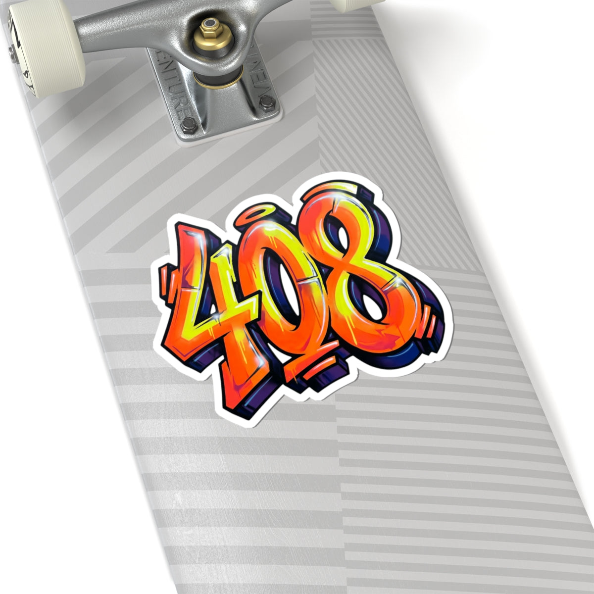 408 Graffiti Number Sticker — Urban Laptop & Skateboard Decal